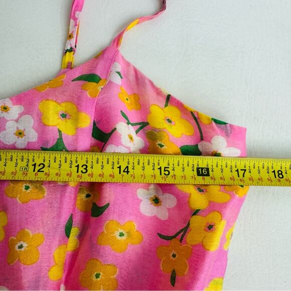 On 34th Womens Sunray Dress Pink Yellow Floral Print Maxi Size S New - Picture 9 of 14